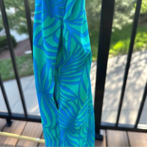 GAP Teal & Blue Palm Print Fit & Flare Summer Dress | Size M - Picture 6 of 7